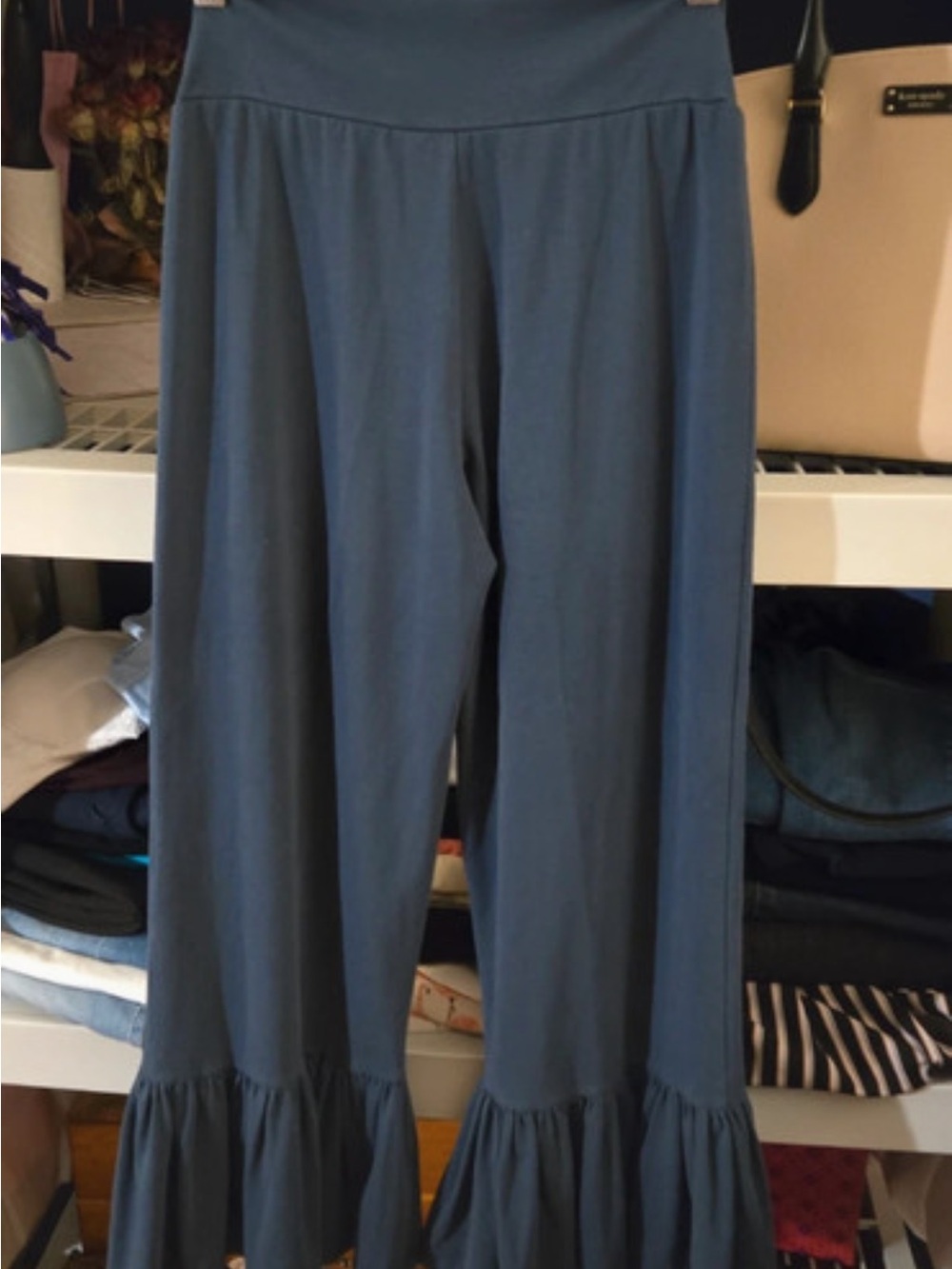 Matilda Jane Slate Blue Ruffled Hem Capris - Picture 2 of 4